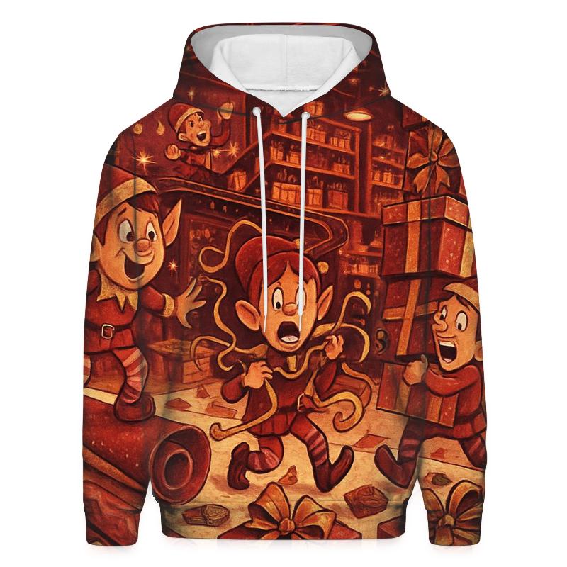 Elves Wrapping Room Mayhem pullover hoodies