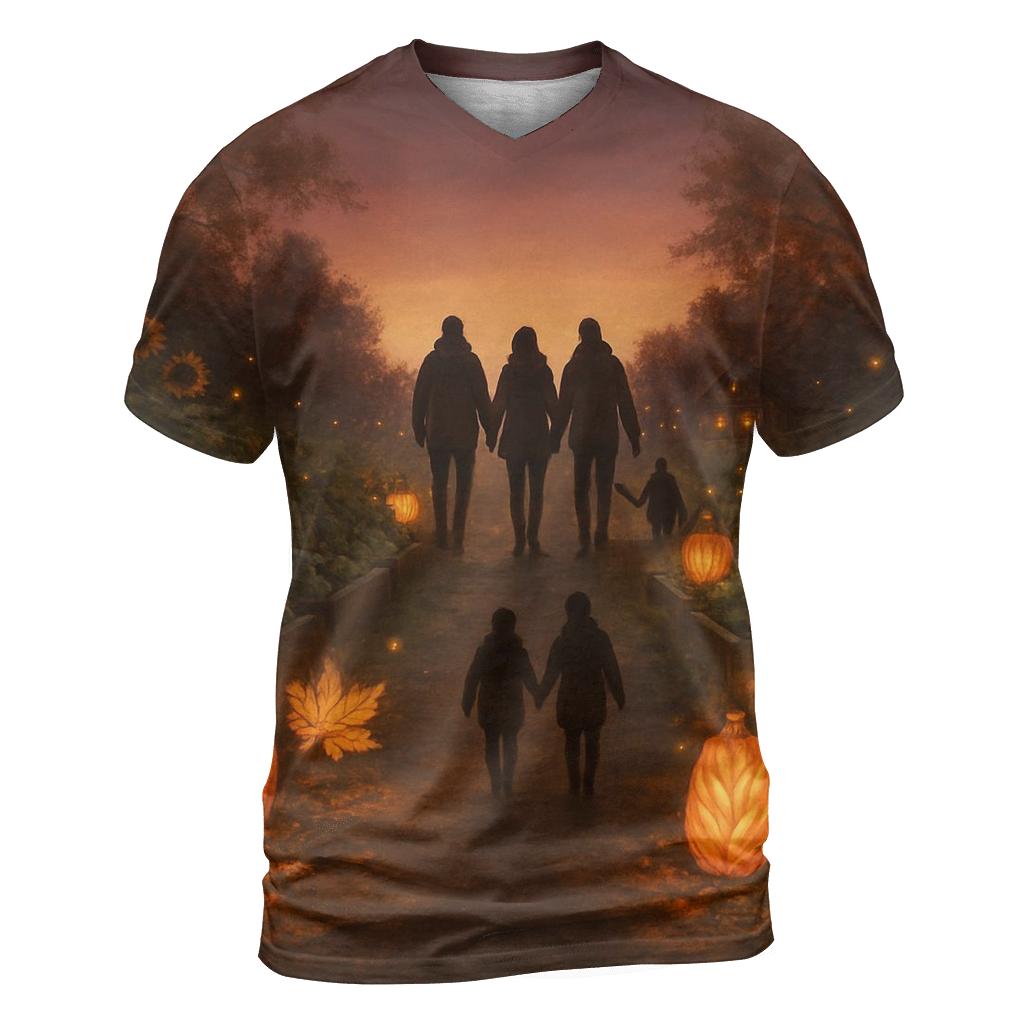 Gratitude Garden Lantern Walk creative print fashion shirts