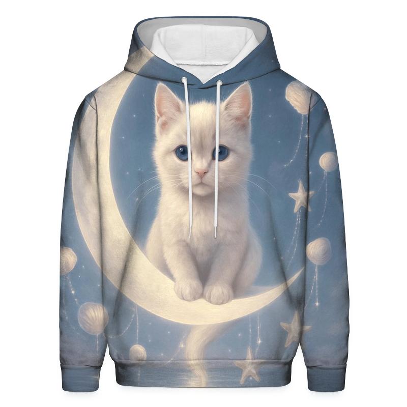 Lunar Tide Shell Whisper Cat embroidered hoodies