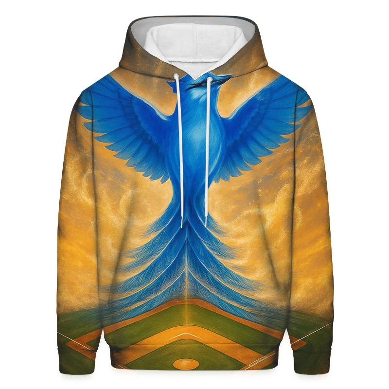 Diamond Crest With Rising Blue Jays Flight pullover hoodies