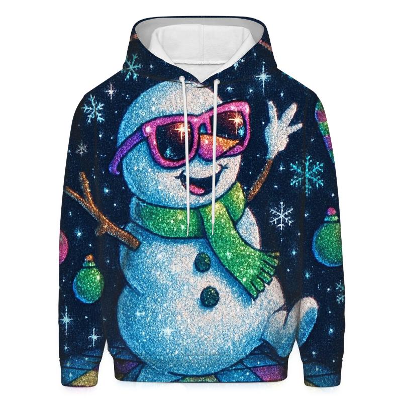 Retro Knit Snowman Disco graphic hoodies