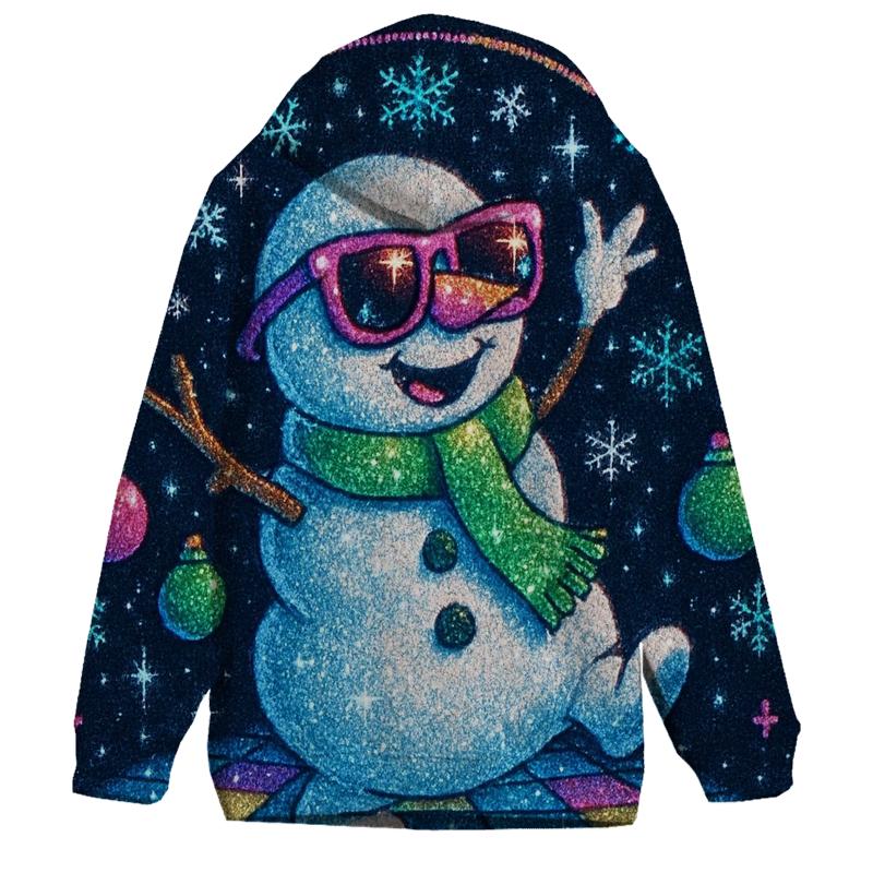 Retro Knit Snowman Disco graphic hoodies