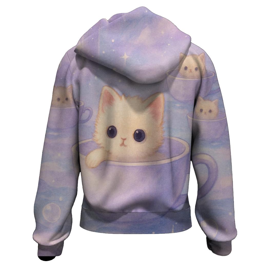 Starlit Teacup Cat Harbor designer hoodies