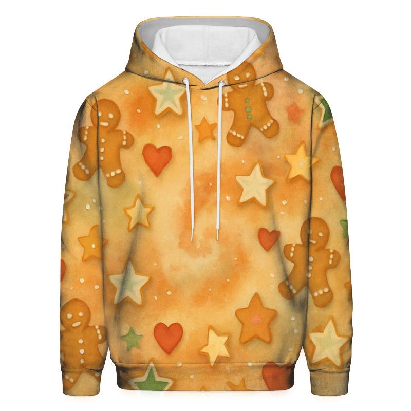 Gingerbread Star Nebula Scatter On Warm Beige pullover hoodies