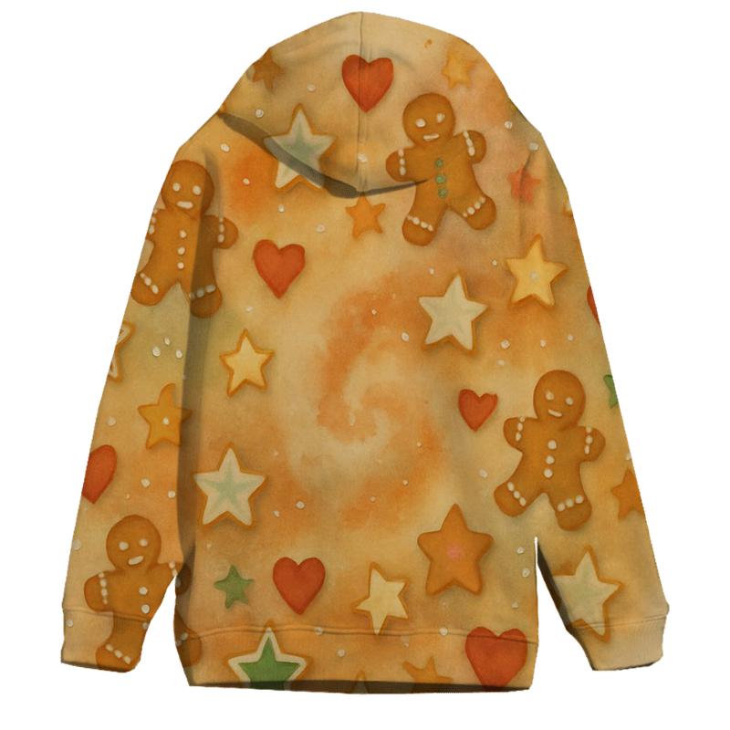 Gingerbread Star Nebula Scatter On Warm Beige pullover hoodies