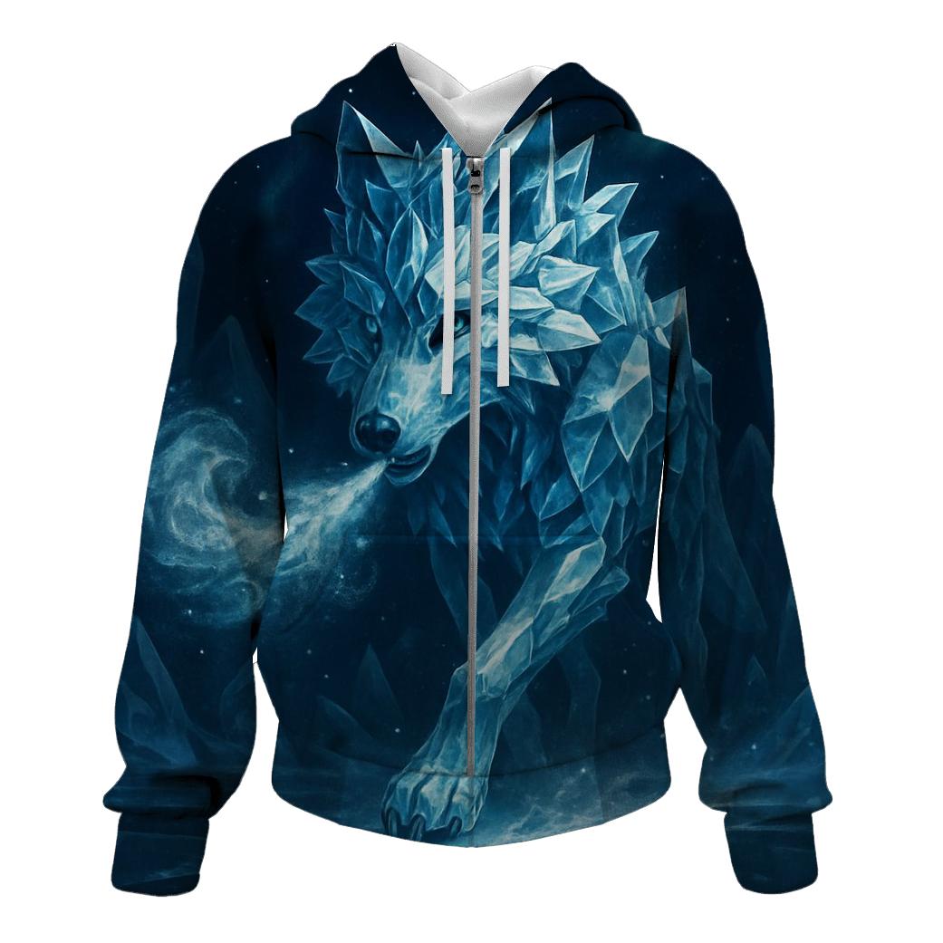 Luminous Frostbite Wolf lightweight hoodies