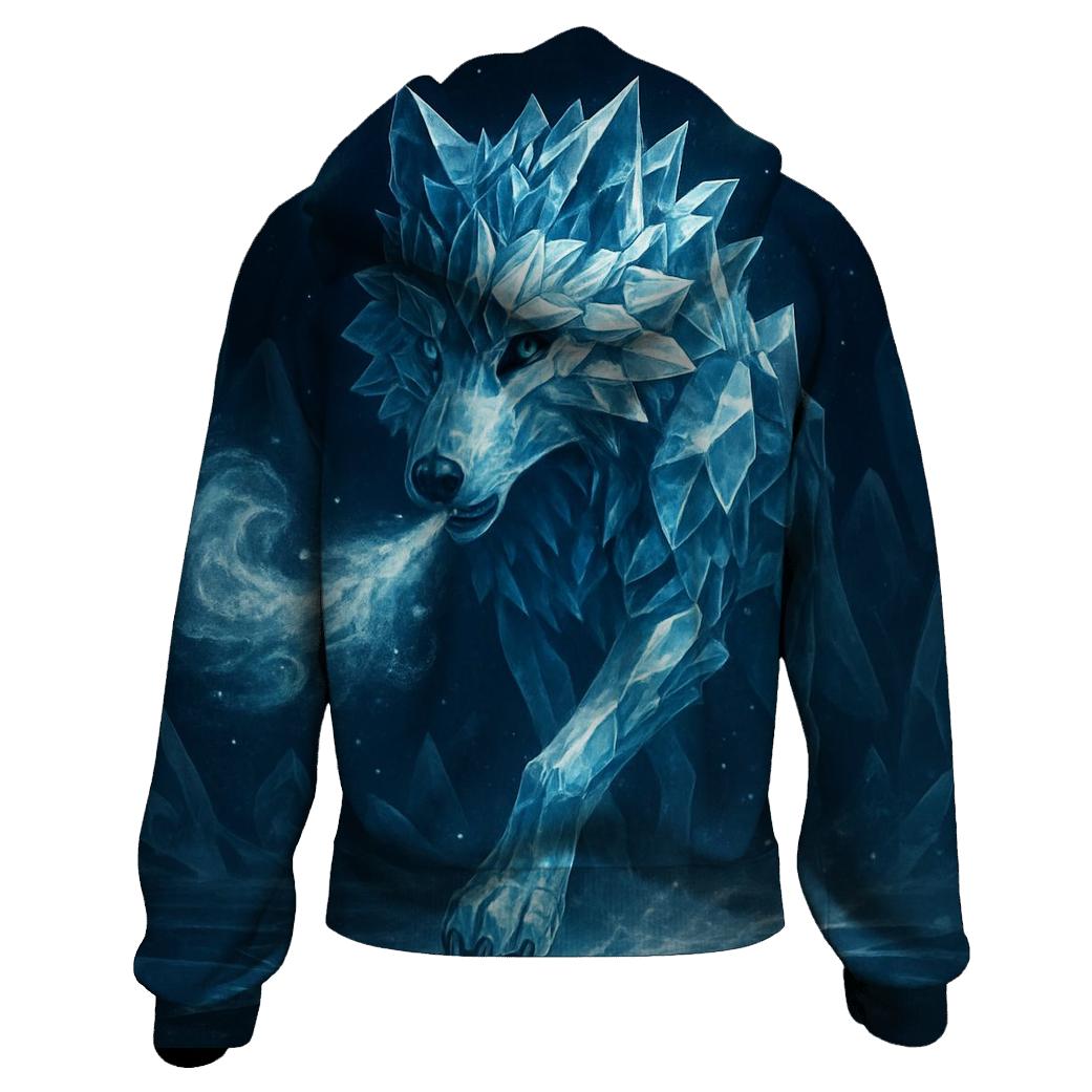 Luminous Frostbite Wolf lightweight hoodies