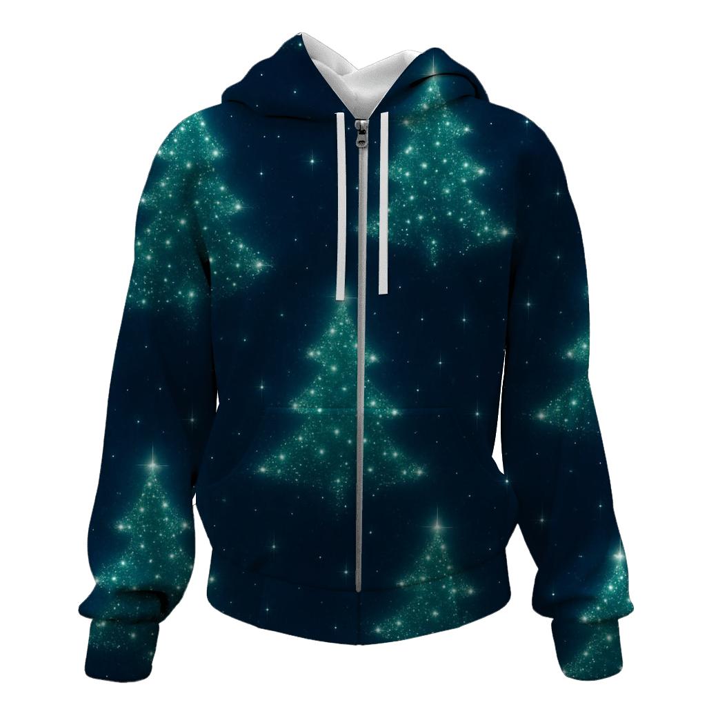 Emerald Christmas Tree Constellation Pattern heavyweight hoodies