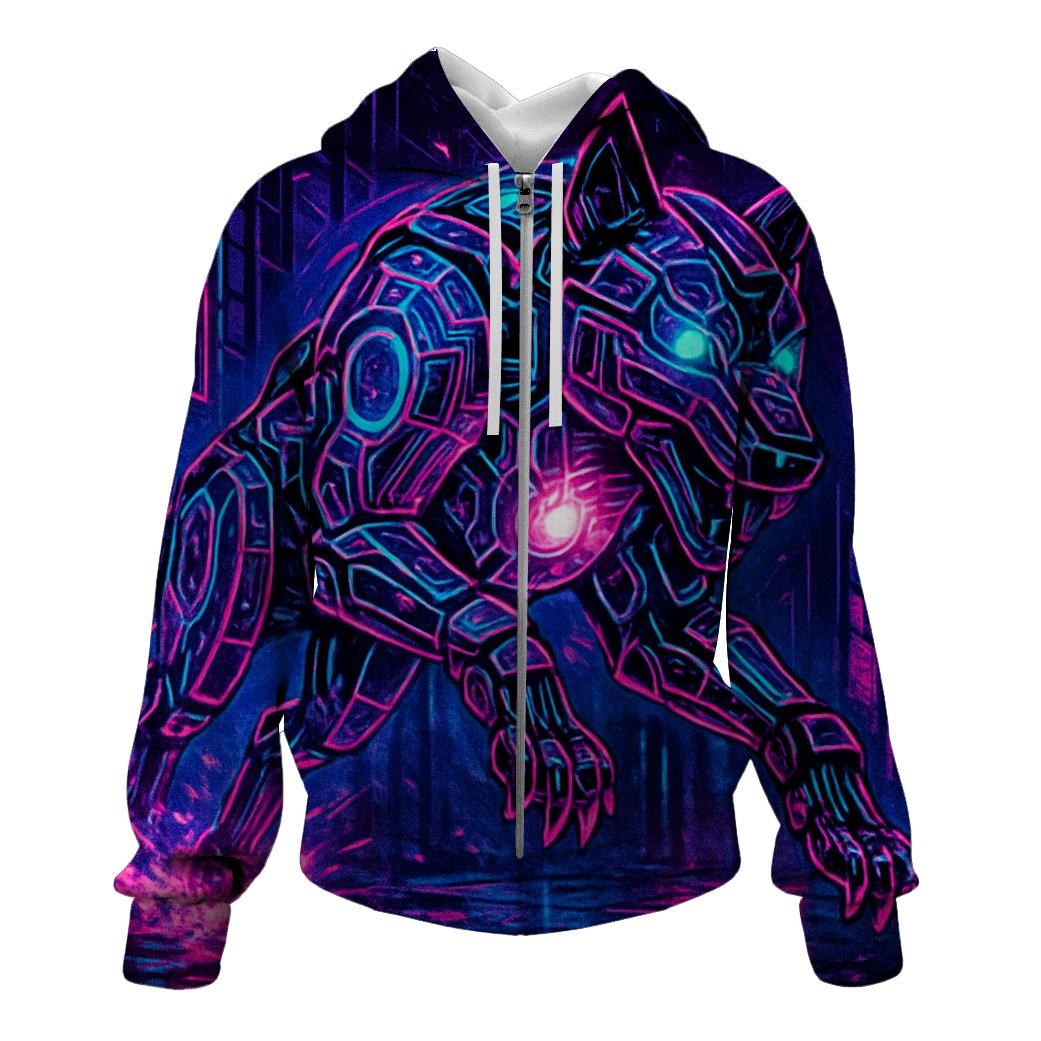 Neon Circuit Alpha embroidered hoodies