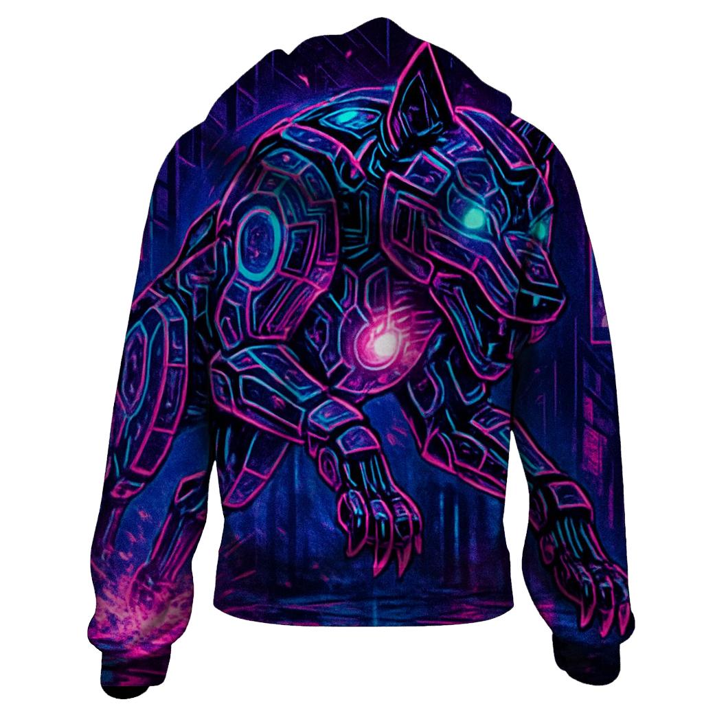Neon Circuit Alpha embroidered hoodies
