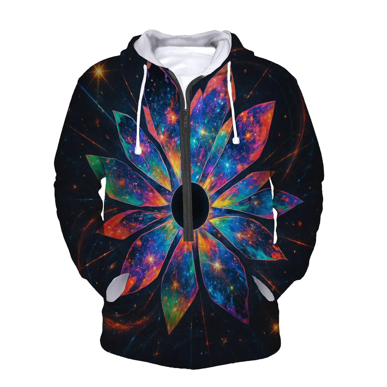Prismatic Singularity Bloom lightweight hoodies