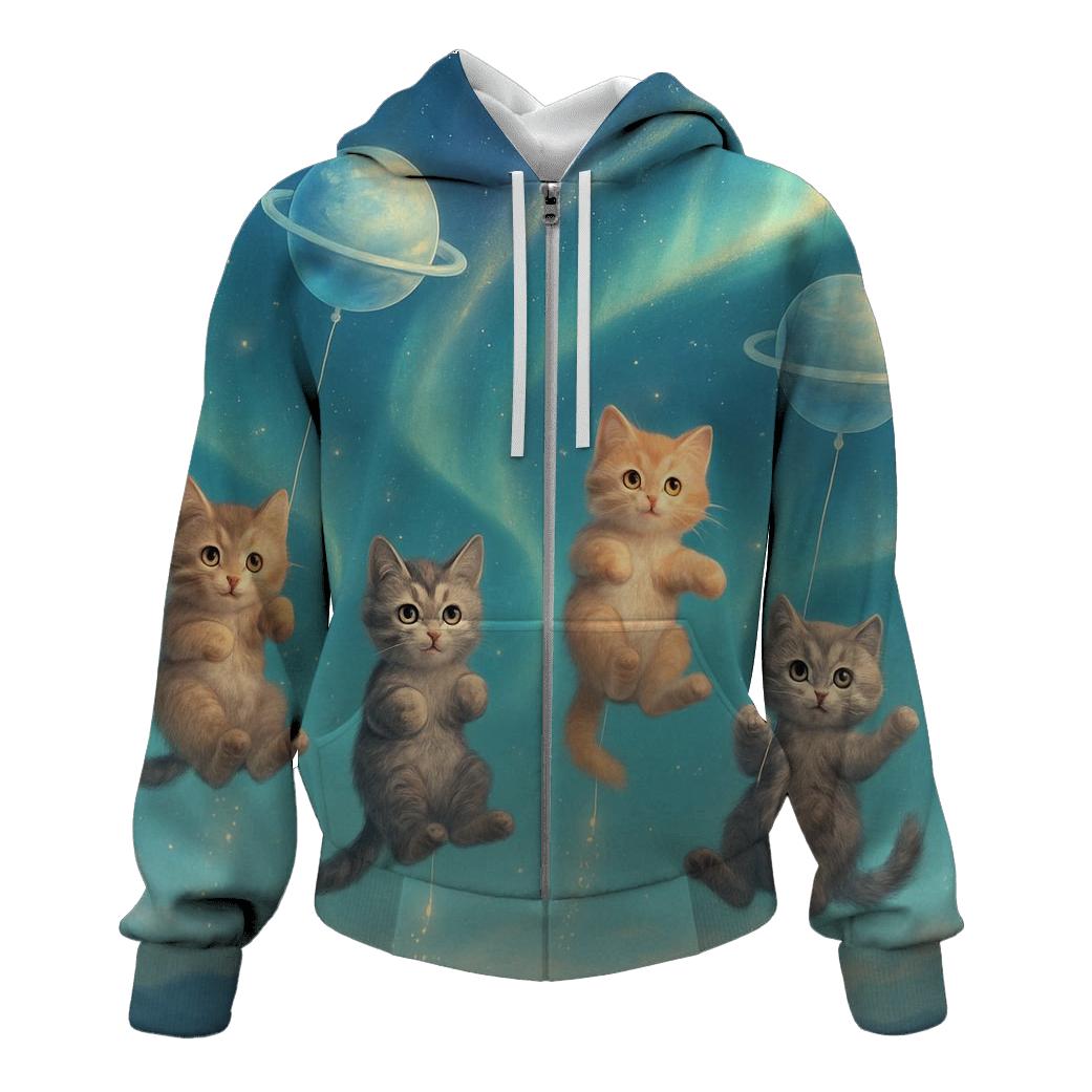 Aurora Balloon Dream Cats designer hoodies