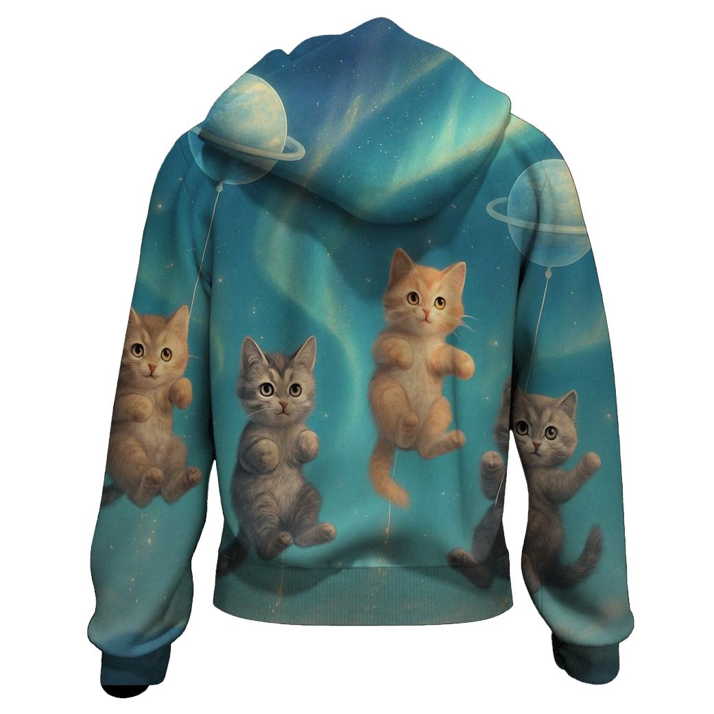 Aurora Balloon Dream Cats designer hoodies
