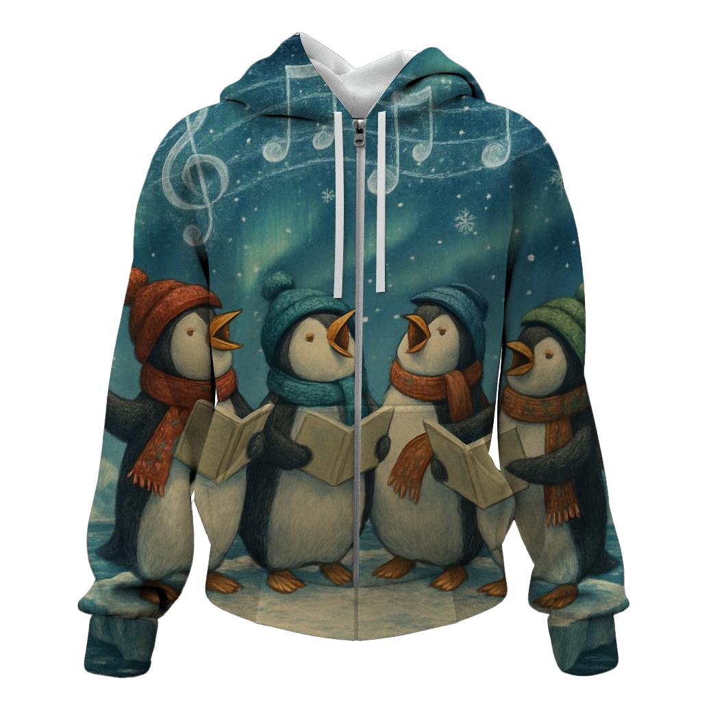 Penguin Carolers On Iceberg Stage hoodie designs
