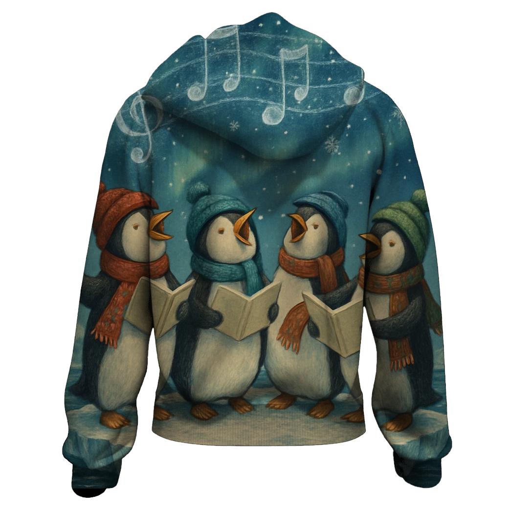 Penguin Carolers On Iceberg Stage hoodie designs
