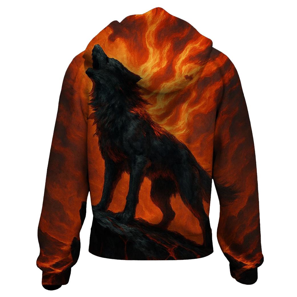 Volcanic Spirit Howl embroidered hoodies