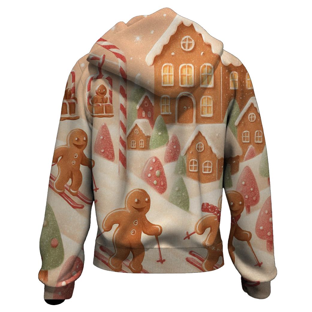 Gingerbread Ski Village Rush hoodie styles