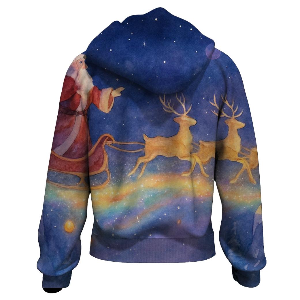 Galactic Sleigh River Crossing zip-up hoodies