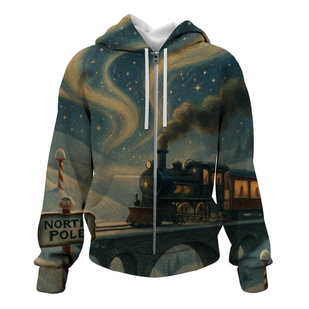 North Pole Aurora Train Ride hoodie trends