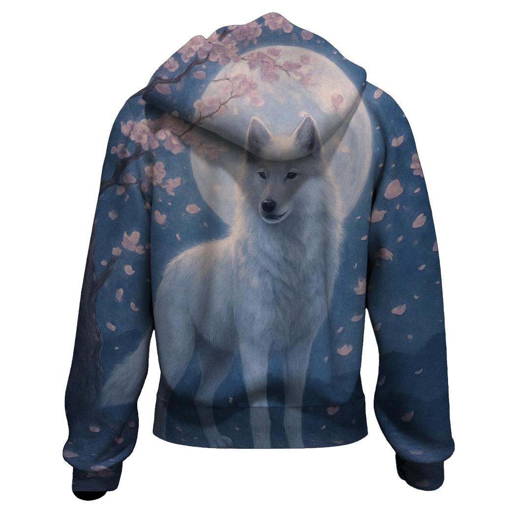 Moonlit Sakura Sentinel designer hoodies