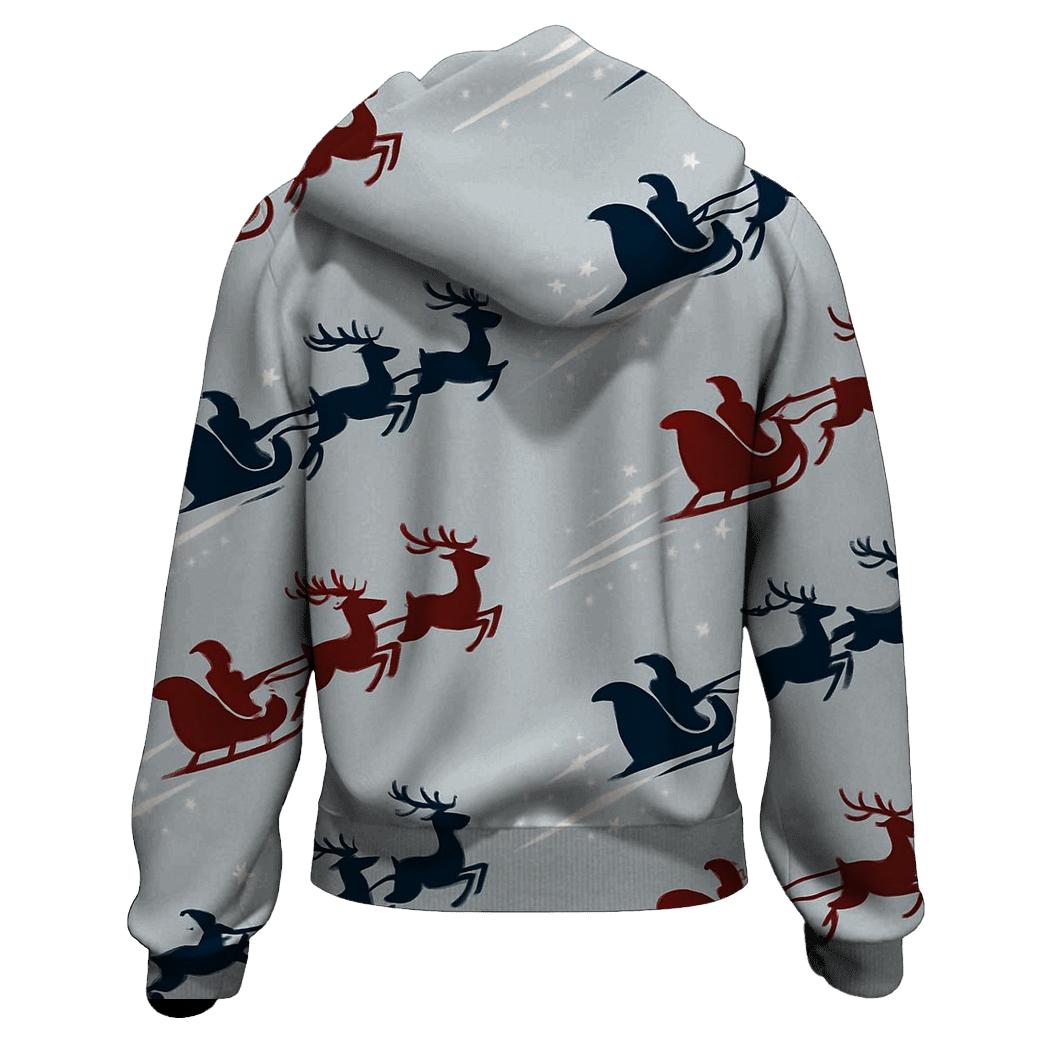 Polar Comet Sleigh And Reindeer Diagonal Array hoodie styles