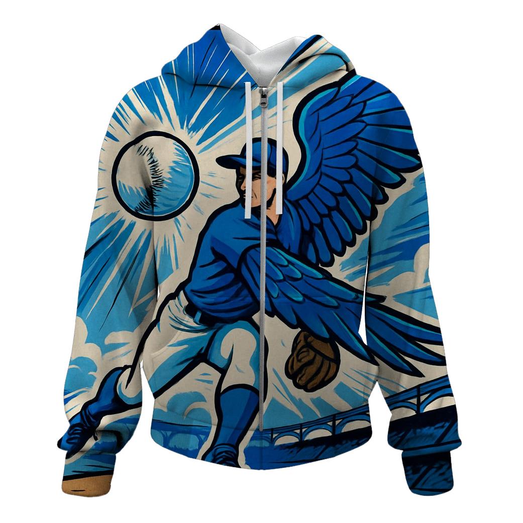 Blue Jays Horizon Winged Pitch printed hoodies
