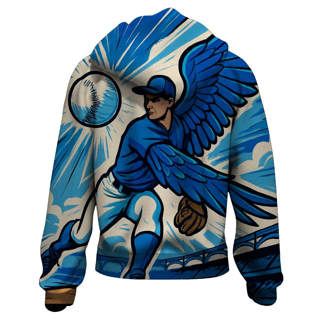 Blue Jays Horizon Winged Pitch printed hoodies