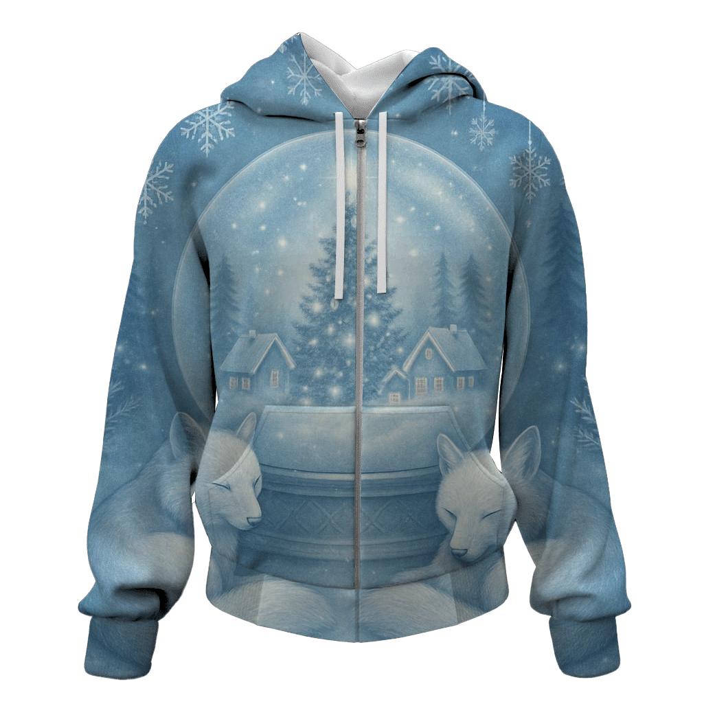 Snow Globe Forest Guardians printed hoodies
