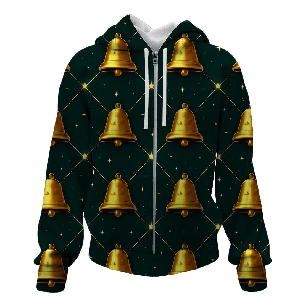 Celestial Bell Lattice On Midnight Green embroidered hoodies