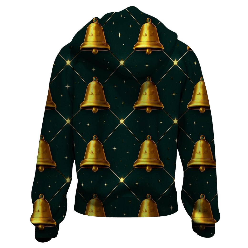 Celestial Bell Lattice On Midnight Green embroidered hoodies