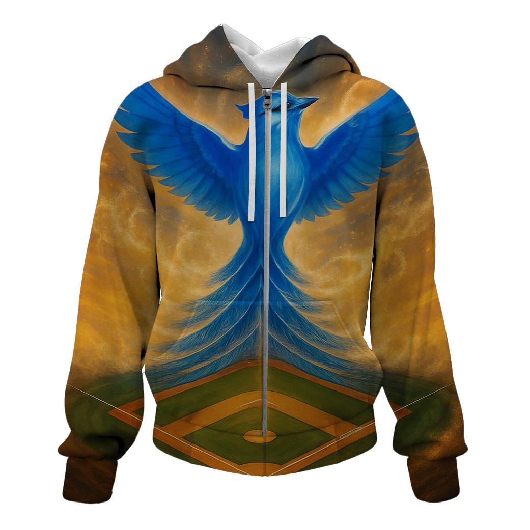 Diamond Crest With Rising Blue Jays Flight graphic hoodies