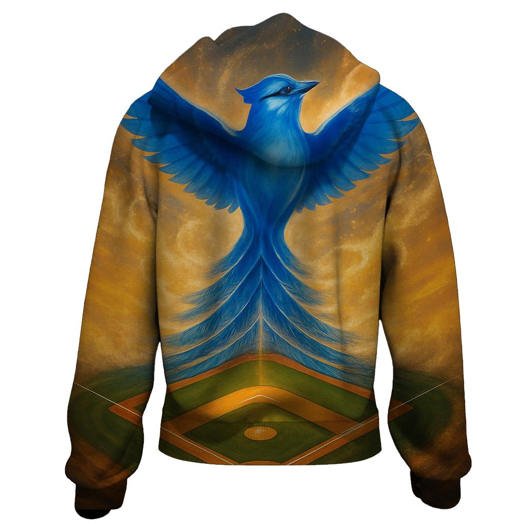 Diamond Crest With Rising Blue Jays Flight graphic hoodies
