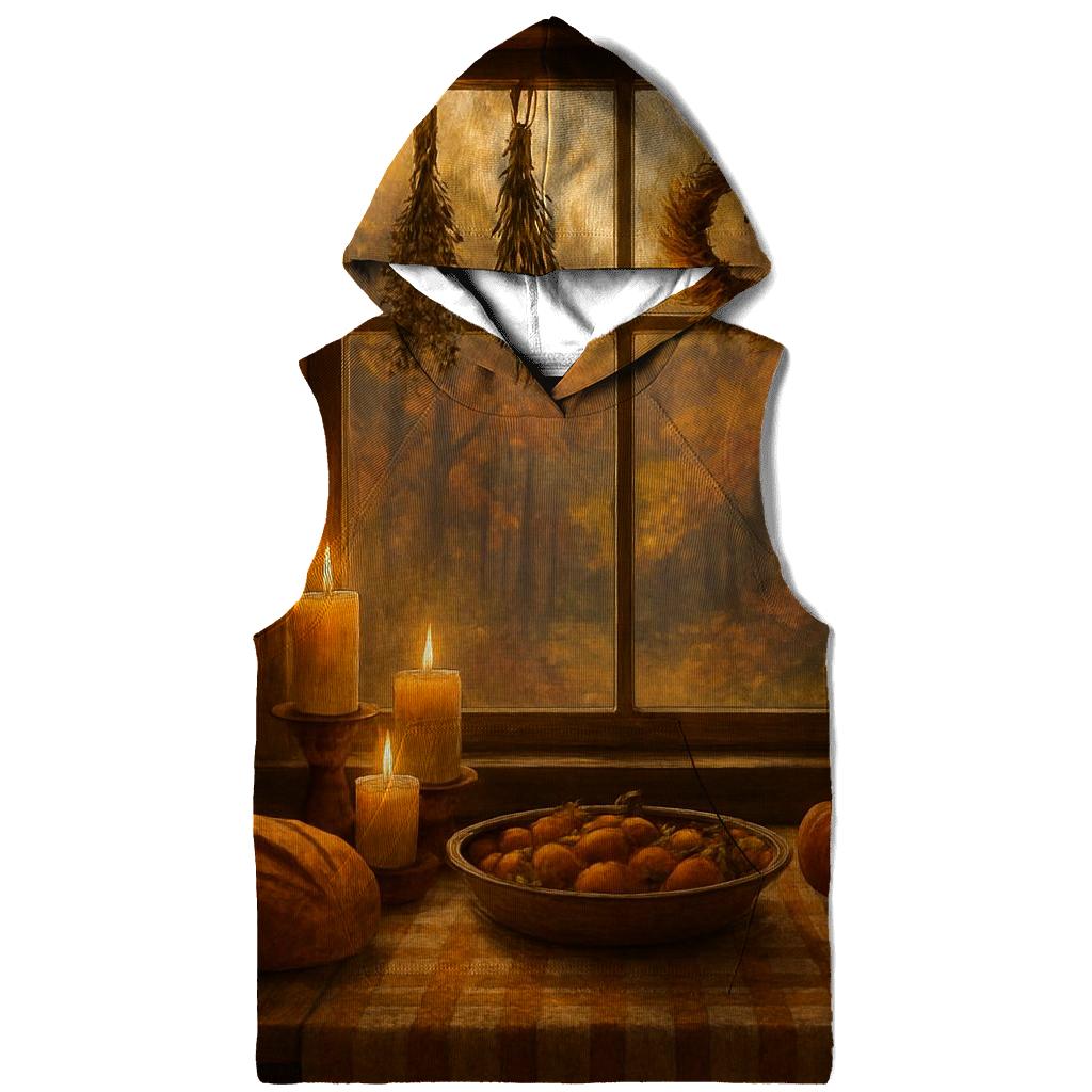Autumn Cabin Window Of Thanks printed hoodies