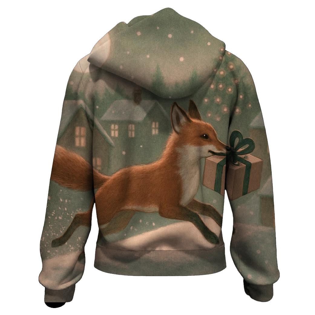 Midnight Christmas Fox Gift Courier designer hoodies