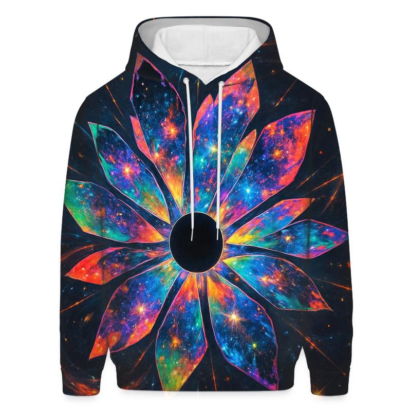 Prismatic Singularity Bloom embroidered hoodies