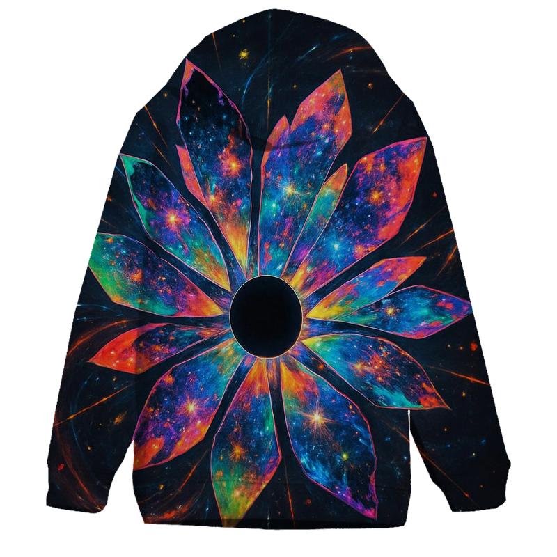 Prismatic Singularity Bloom embroidered hoodies