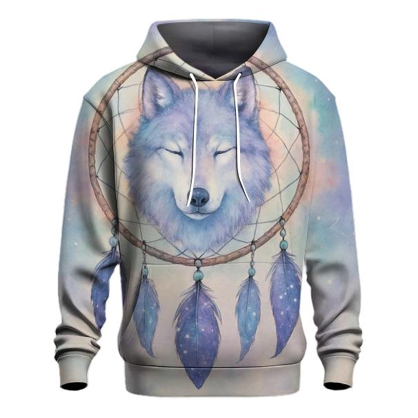 Celestial Dreamcatcher Wolf graphic hoodies