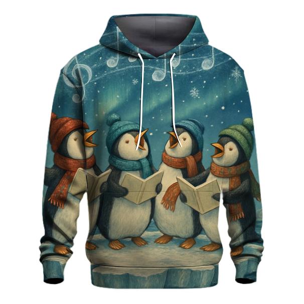 Penguin Carolers On Iceberg Stage heavyweight hoodies