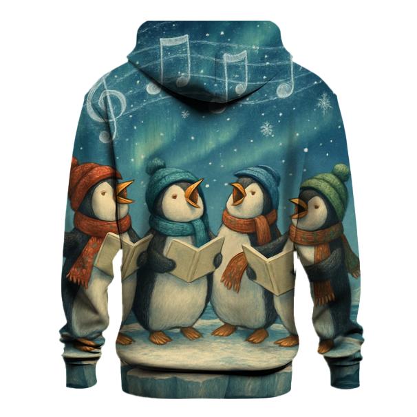 Penguin Carolers On Iceberg Stage heavyweight hoodies