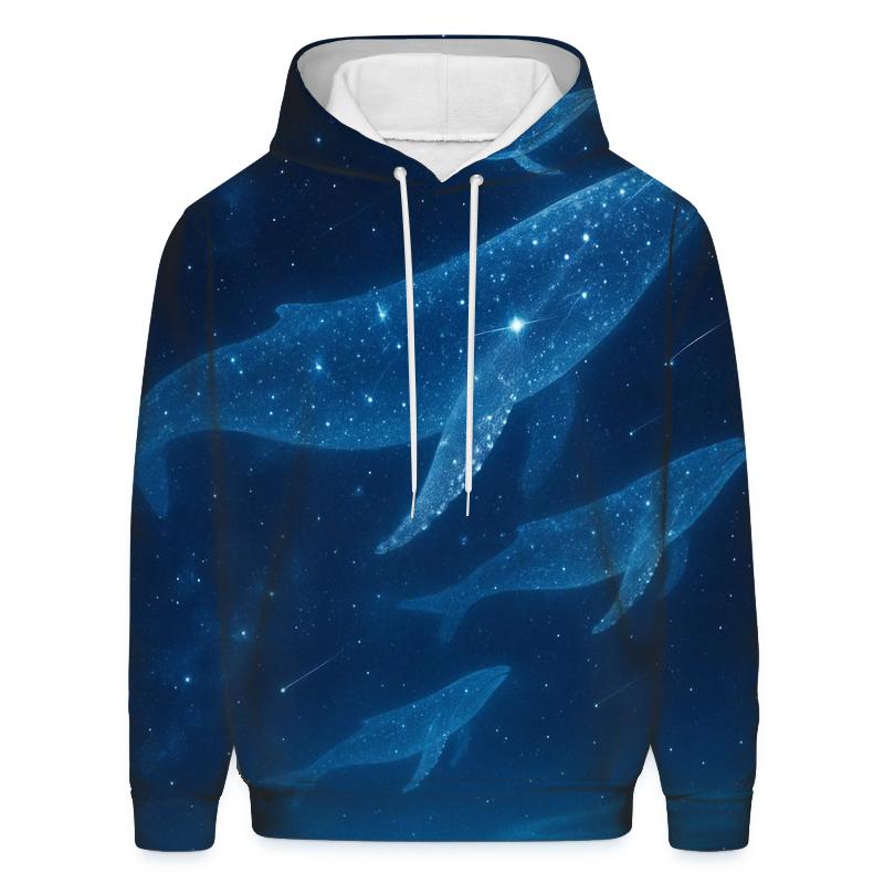 Celestial Whale Migration graphic hoodies