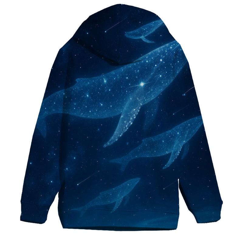 Celestial Whale Migration graphic hoodies