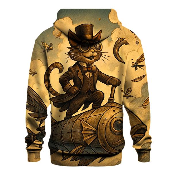 Steampunk Sky Sailor Cat lightweight hoodies