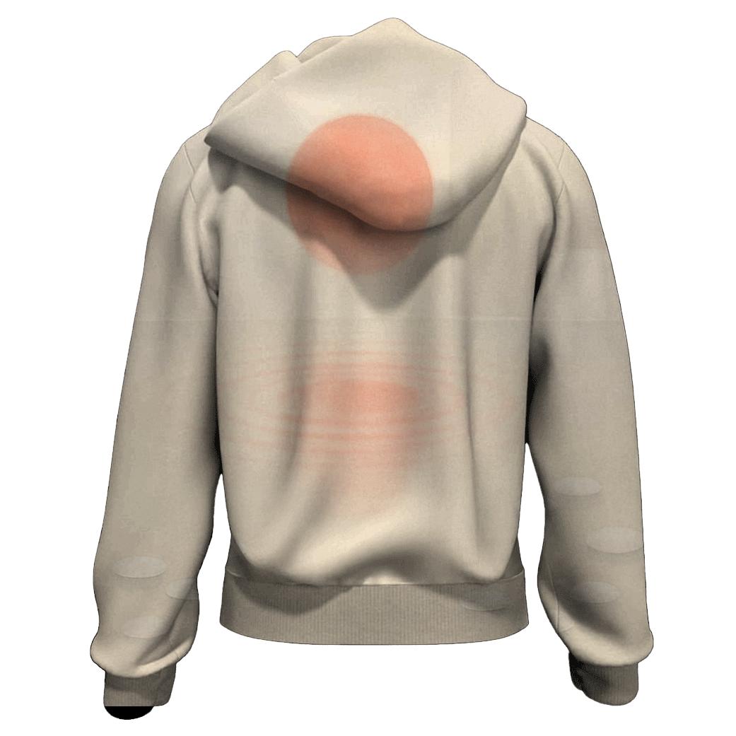 Japanese Flag Reflected In Zen Water Garden premium hoodies