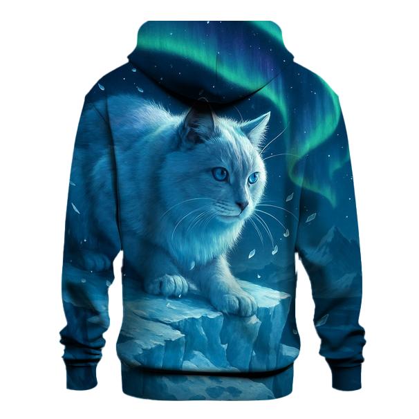Glacial Aurora Hunter Cat heavyweight hoodies