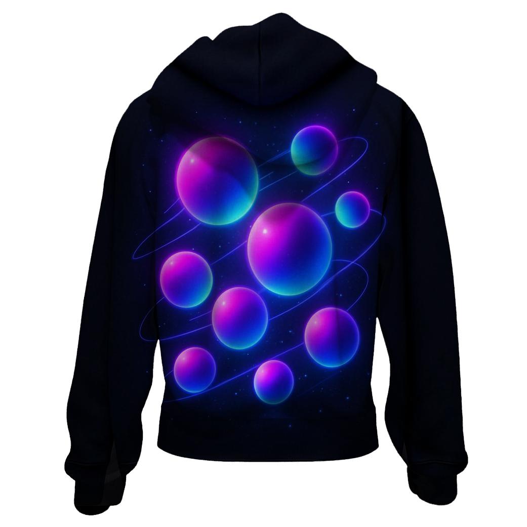 Neon Orbit Gradient printed hoodies