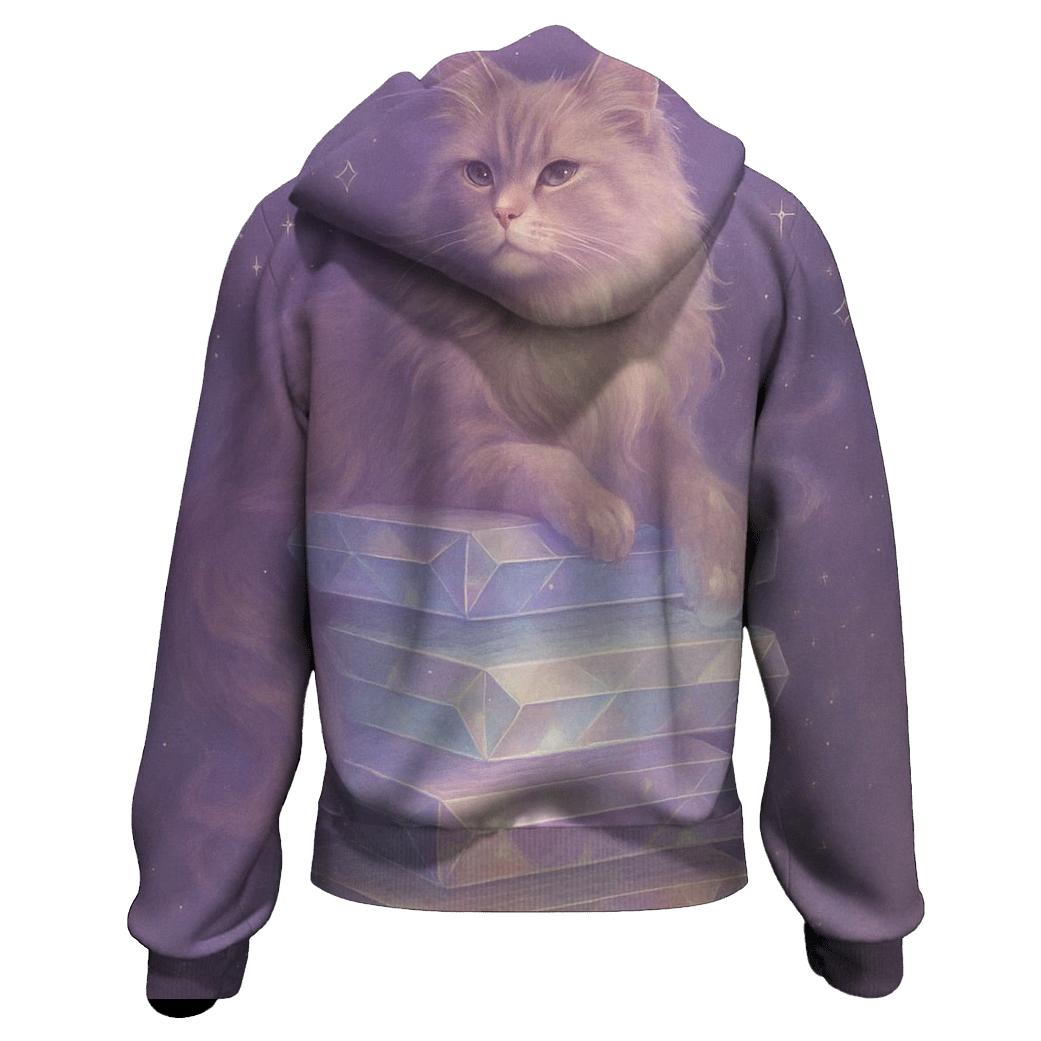 Crystal Library Reading Cat graphic hoodies
