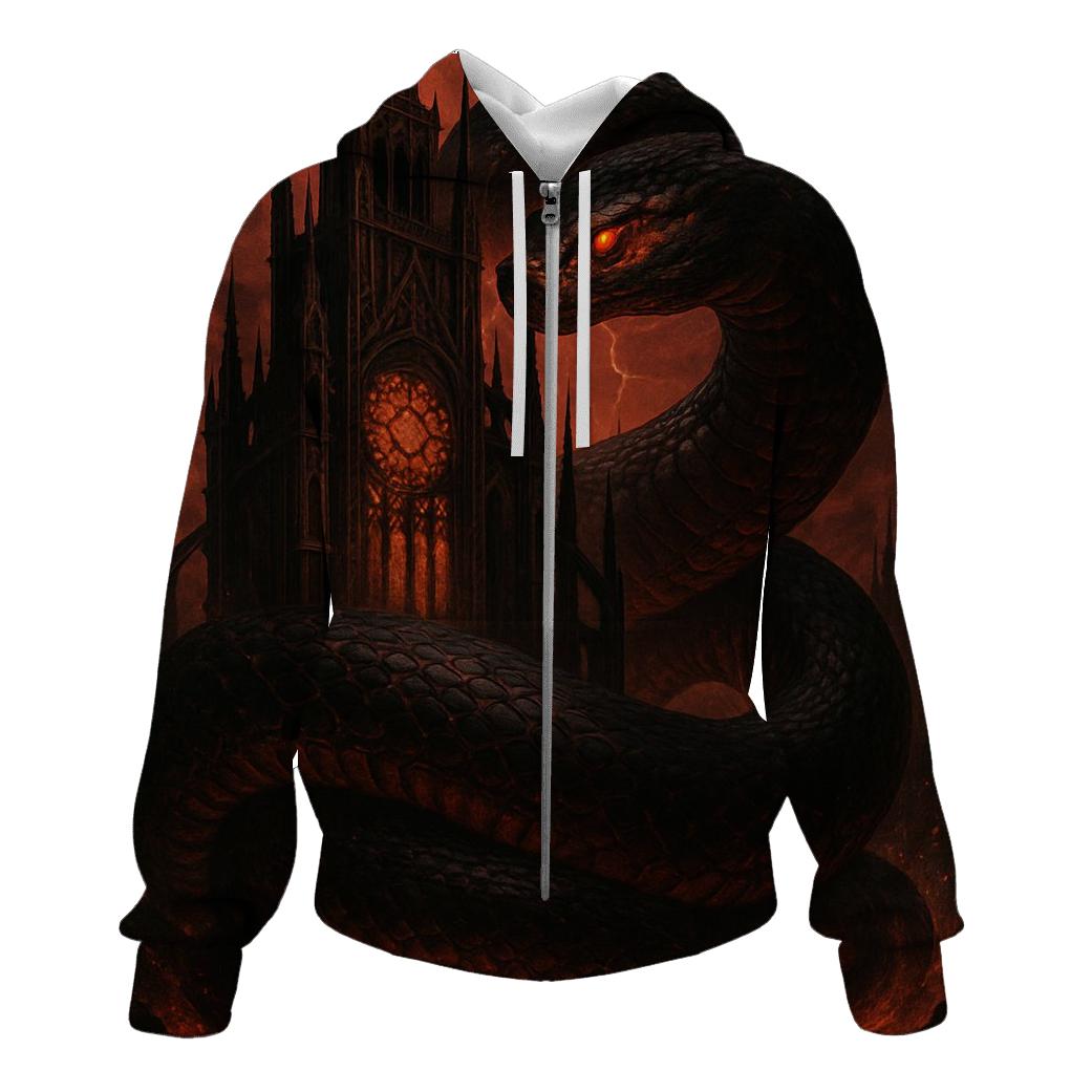 Infernal Serpent Cathedral heavyweight hoodies