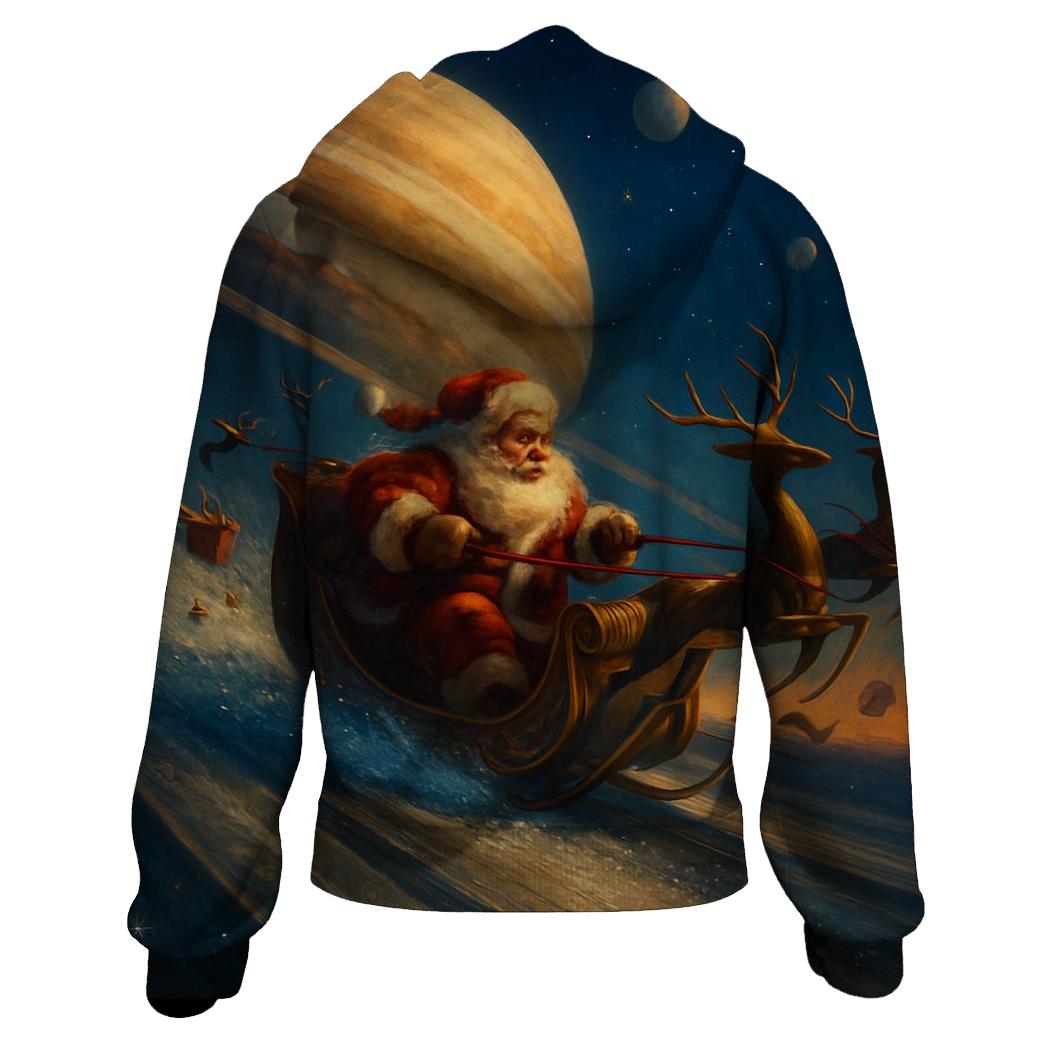 Ringed Planet Sleigh Drift embroidered hoodies