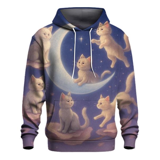 Moonlit Petal Carousel Cats graphic hoodies