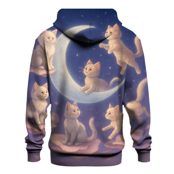 Moonlit Petal Carousel Cats graphic hoodies
